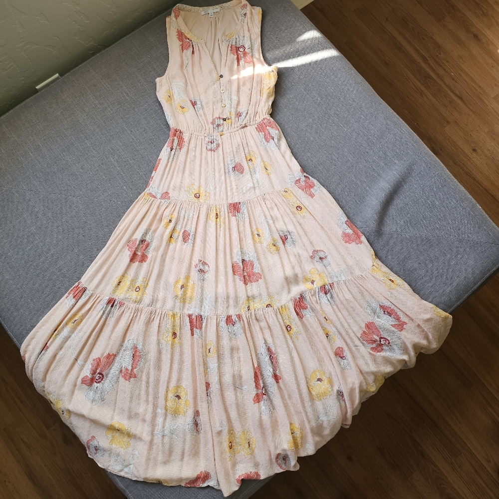 Pink floral maxi dress